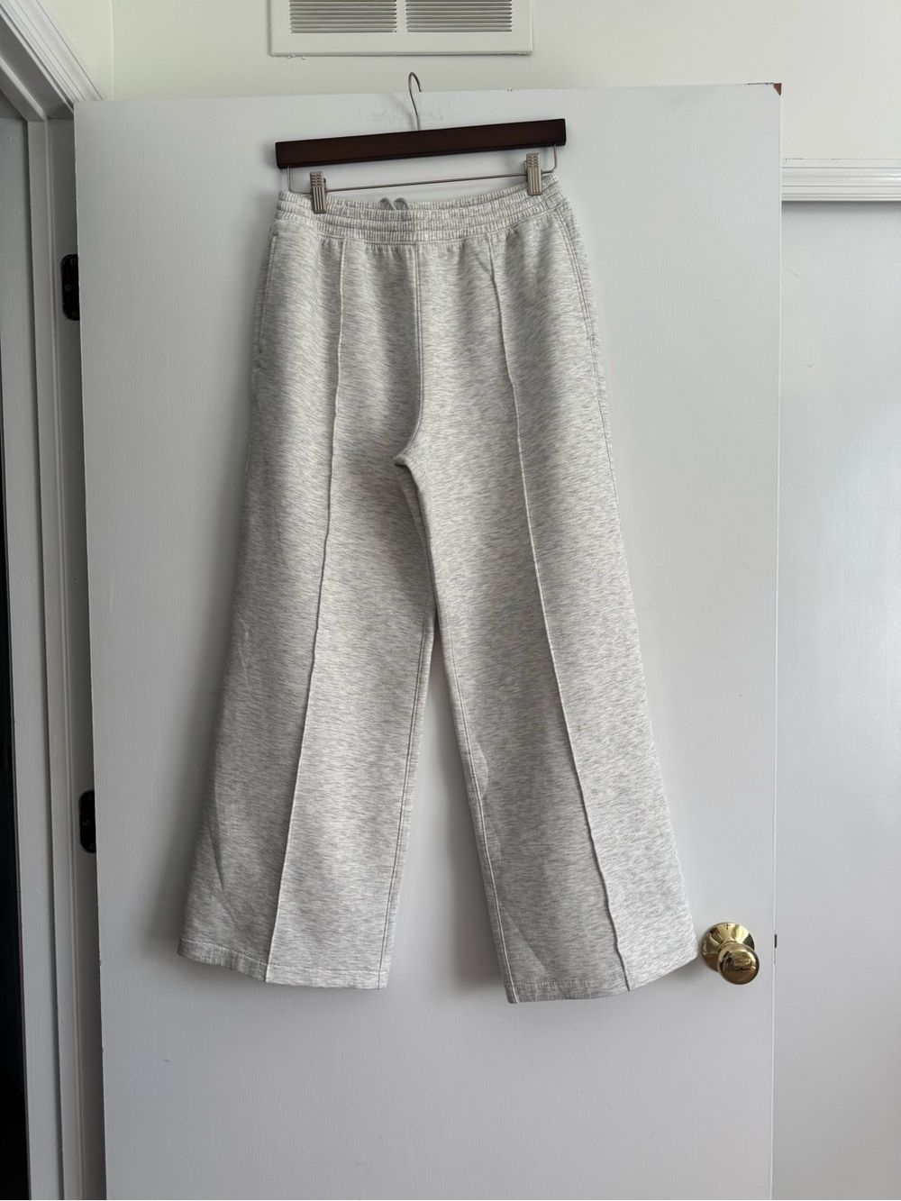 YPB Wide-Leg Lounge Pants in Light Heather Gray